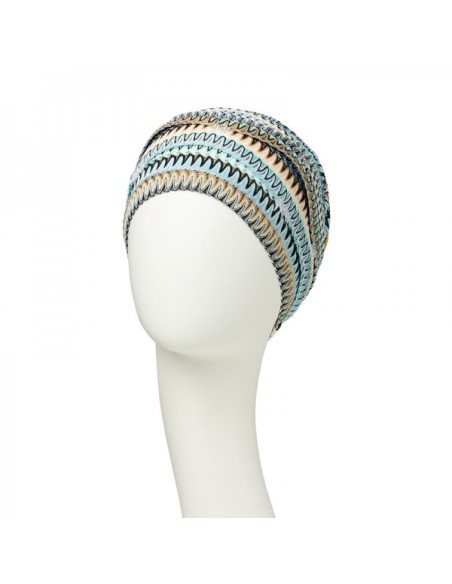 Edición Limitada - RUBY ZIG ZAG BLUES  - Turbante Boho - CHRISTINE HEADWEAR