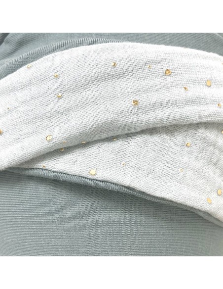 TURBANTE ELEGANCE AGUAMARINA GOLD - Bambú y Algodón - CAREBELL HEADWEAR
