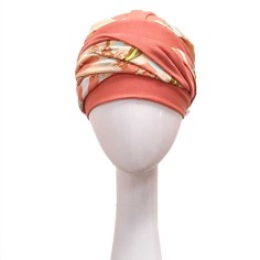 TURBANTE ELEGANCE CORAL EXOTIC - Bambú y Algodón - CAREBELL HEADWEAR 2