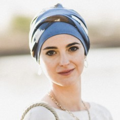 ELEGANCE INDIGO - Turbante Bambú y Algodón - CAREBELL HEADWEAR