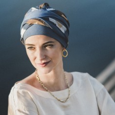 ELEGANCE INDIGO - Turbante Bambú y Algodón - CAREBELL HEADWEAR 2