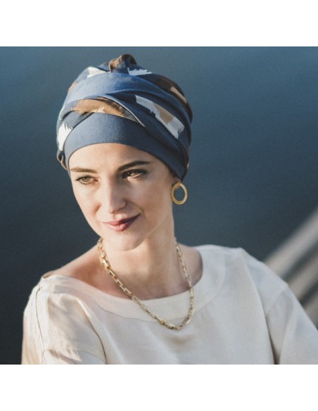 ELEGANCE INDIGO - Turbante Bambú y Algodón - CAREBELL HEADWEAR ELEGANCE INDIGO - Turbante Bambú y Algodón - CAREBELL HEADWEAR