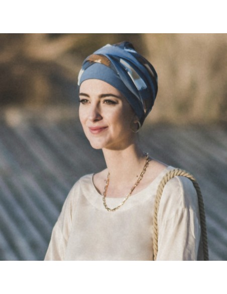 ELEGANCE INDIGO - Turbante Bambú y Algodón - CAREBELL HEADWEAR ELEGANCE INDIGO - Turbante Bambú y Algodón - CAREBELL HEADWEAR
