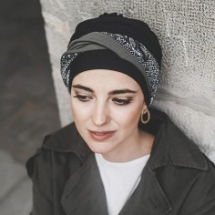 ELEGANCE PAISLEY BLACK  - Turbante de Bambú y Algodón - CAREBELL HEADWEAR