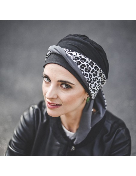 SMOOTH LEOPARD GREY - Pañuelo de bambú - CAREBELL HEADWEAR