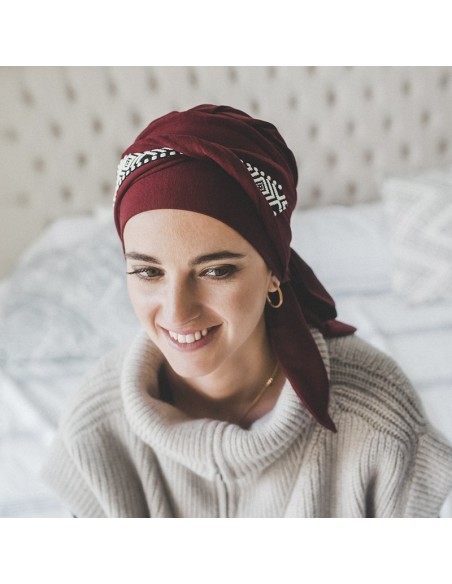 SMOOTH IKAT MARSALA - Pañuelo de bambú - CAREBELL HEADWEAR SMOOTH IKAT MARSALA - Pañuelo de bambú - CAREBELL HEADWEAR