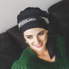 SMOOTH IKAT NEGRO  - Pañuelo de bambú - CAREBELL HEADWEAR 2