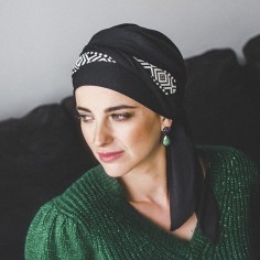 SMOOTH IKAT NEGRO  - Pañuelo de bambú - CAREBELL HEADWEAR