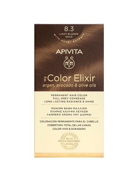 APIVITA MY COLOR ELIXIR 8.3 Rubio Claro Dorado - Tinte permanente para el cabello APIVITA MY COLOR ELIXIR 8.3 Rubio Claro Dorado - Tinte permanente para el cabello