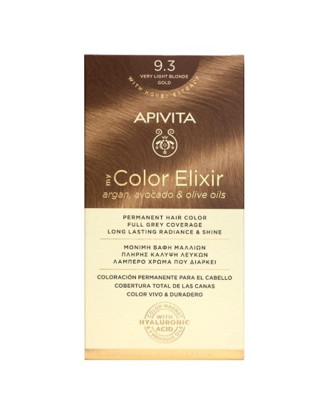 APIVITA MY COLOR ELIXIR 9.3 Rubio Muy Claro Dorado - Tinte permanente para el cabello APIVITA MY COLOR ELIXIR 9.3 Rubio Muy Claro Dorado - Tinte permanente para el cabello