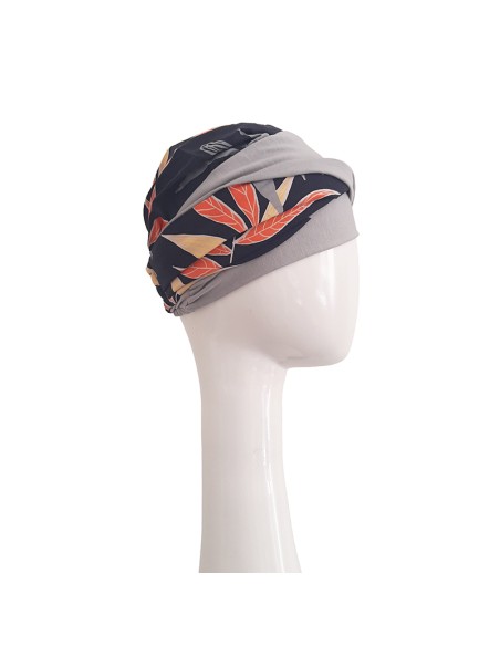 ELEGANCE EXOTIC BLUE - Turbante Bambú y Algodón - CAREBELL HEADWEAR