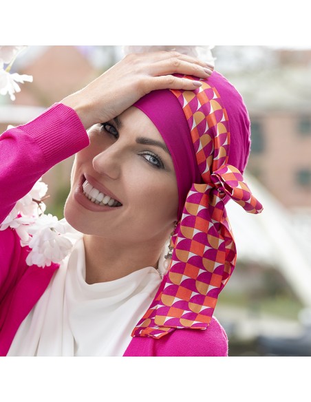 YANNA Purple Golden Allure - Gorro Bambú + Cinta - MASUMI HEADWEAR