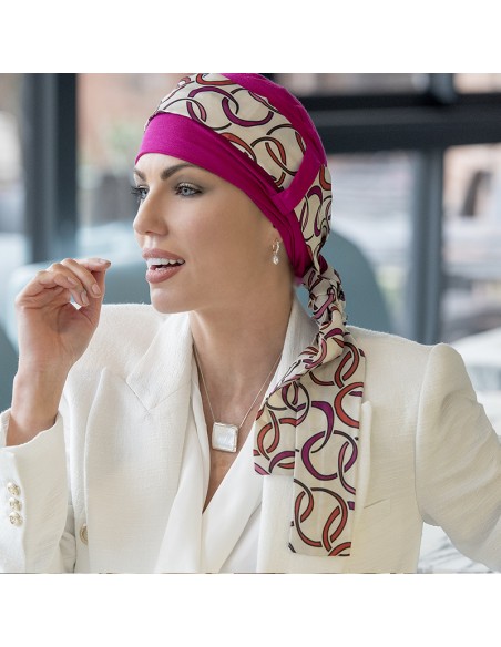 YANNA Purple Cerchio Elegant - Gorro Bambú + Cinta - MASUMI HEADWEAR