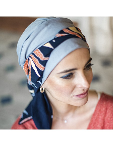 SMOOTH EXOTIC BLUE - Pañuelo de bambú y algodón - CAREBELL HEADWEAR