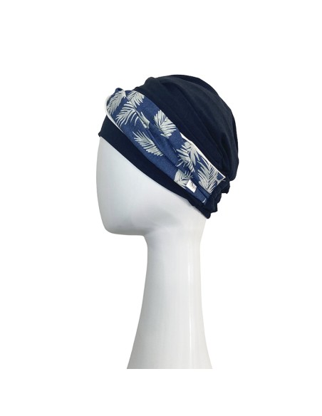 ELEGANCE DENIM PALMS - Turbante Bambú y Algodón - CAREBELL HEADWEAR