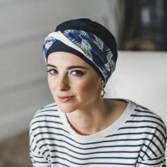 ELEGANCE DENIM PALMS - Turbante Bambú y Algodón -... 2