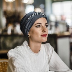 TURBANTE CONFORT LEOPARD GREY - Bambú y Algodón -... 2