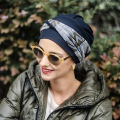 ELEGANCE ZIG ZAG GREY - Turbante de Algodón - CAREBELL...