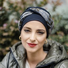 ELEGANCE ZIG ZAG GREY - Turbante de Algodón - CAREBELL... 2
