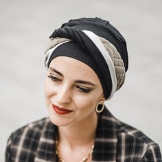 ELEGANCE BLACK PADDED - Turbante de Bambú y Algodón -...