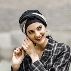 ELEGANCE BLACK PADDED - Turbante de Bambú y Algodón -... 2
