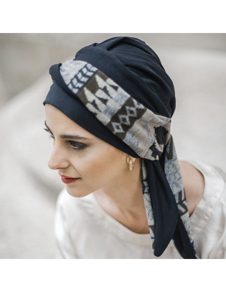 SMOOTH ZIG ZAG GREY - Pañuelo Algodón - CAREBELL HEADWEAR