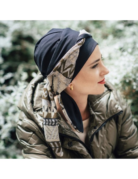 SMOOTH ZIG ZAG GREY - Pañuelo Algodón - CAREBELL HEADWEAR
