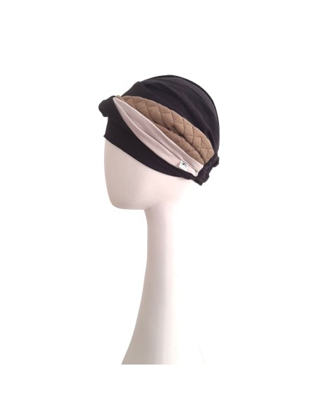 ELEGANCE BLACK PADDED - Turbante de Bambú y Algodón - CAREBELL HEADWEAR