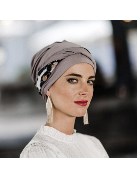 ELEGANCE BLACK ABSTRACT - Turbante de Bambú y Algodón - CAREBELL HEADWEAR