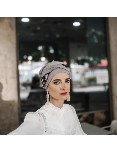 ELEGANCE BLACK ABSTRACT - Turbante de Bambú y Algodón - CAREBELL HEADWEAR