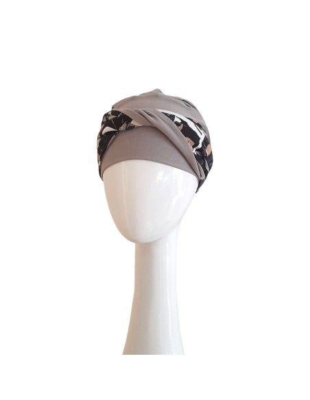ELEGANCE BLACK ABSTRACT - Turbante de Bambú y Algodón - CAREBELL HEADWEAR