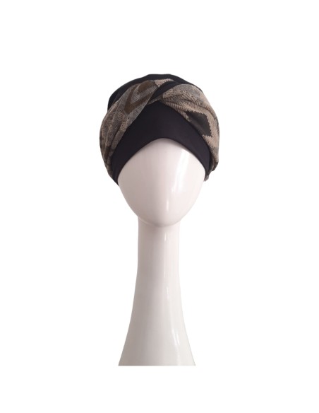 ELEGANCE ZIG ZAG GREY - Turbante de Algodón - CAREBELL HEADWEAR