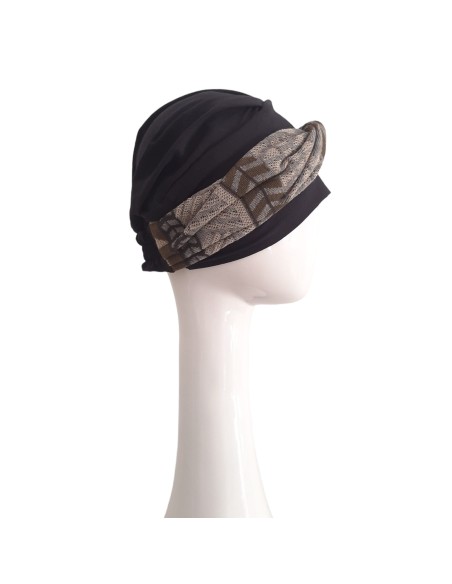 ELEGANCE ZIG ZAG GREY - Turbante de Algodón - CAREBELL HEADWEAR