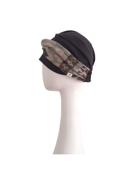 ELEGANCE ZIG ZAG GREY - Turbante de Algodón - CAREBELL HEADWEAR