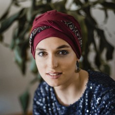 COSY MAYA GRANATE - Turbante en tejido de Algodón -...