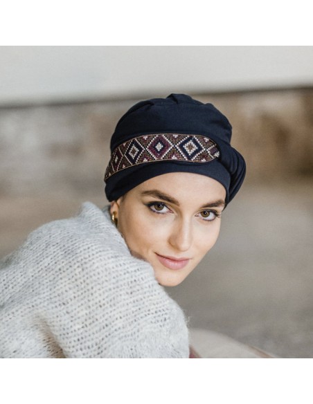 COSY MAYA NAVY - Turbante en tejido de Algodón - Aderans Headwear