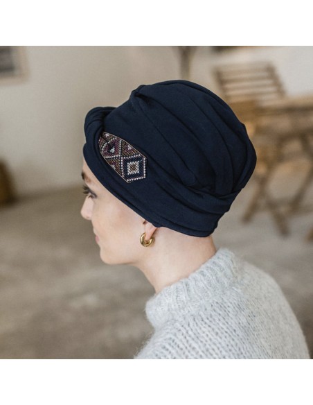 COSY MAYA NAVY - Turbante en tejido de Algodón - Aderans Headwear