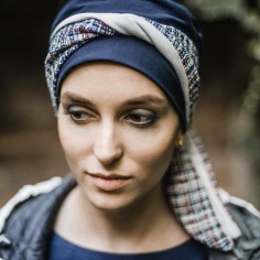 SMART TWEED BLUE - Turbante de Bambú y Algodón- Aderans... 2