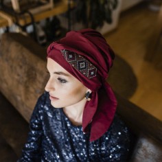 SMART MAYA GRANATE - Turbante de Bambú y Algodón -...