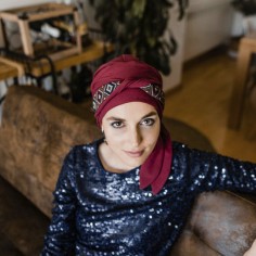SMART MAYA GRANATE - Turbante de Bambú y Algodón -... 2