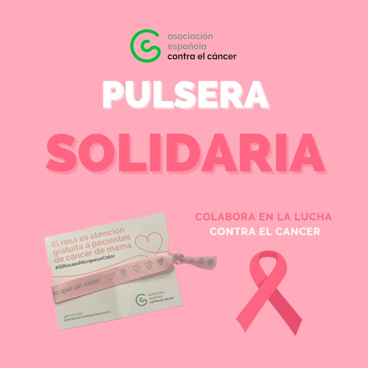 COLABORA CON AECC - PULSERA ROSA Dia Mundial Contra el Cancer de Mama