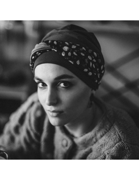 FANCY BLUE LEAVES - Turbante de Algodón - Aderans Headwear