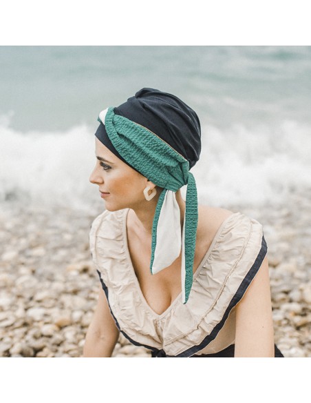 SMOOTH TURQUESA GOLD - Pañuelo de bambú y algodón - CAREBELL HEADWEAR