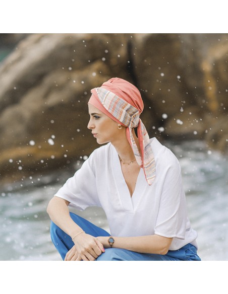 SMOOTH MEDITERRANEO CORAL - Turbante de Bambú - CAREBELL HEADWEAR