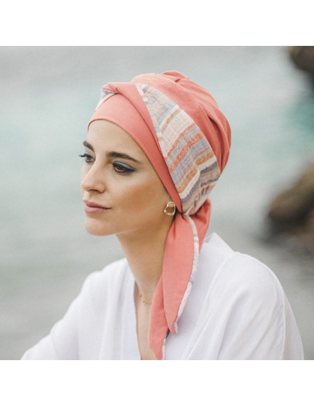 SMOOTH MEDITERRANEO CORAL - Turbante de Bambú - CAREBELL HEADWEAR