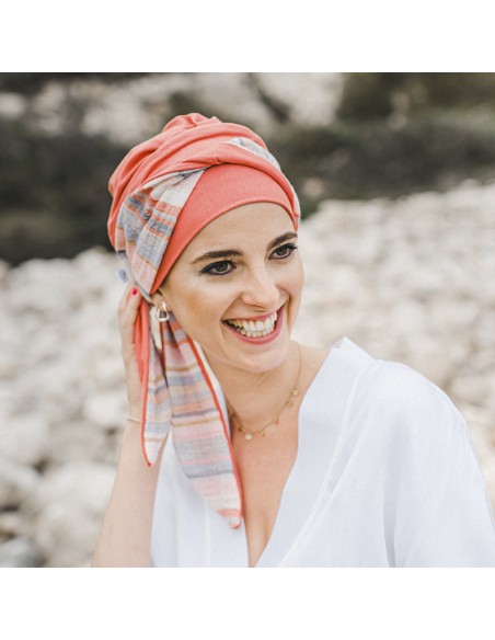 SMOOTH MEDITERRANEO CORAL - Turbante de Bambú - CAREBELL HEADWEAR