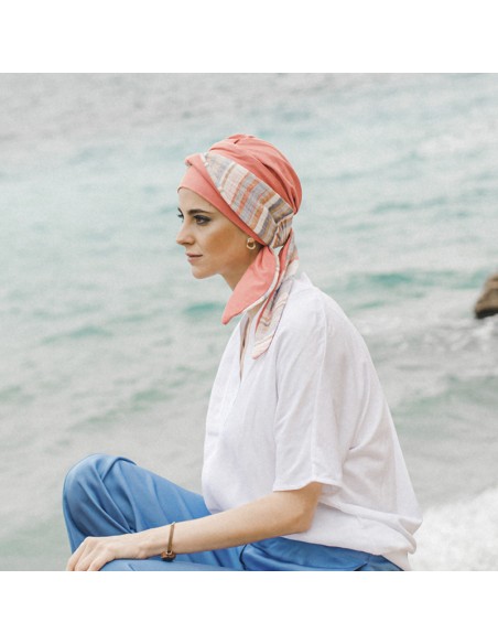 SMOOTH MEDITERRANEO CORAL - Turbante de Bambú - CAREBELL HEADWEAR