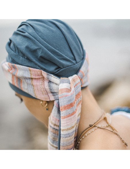 SMOOTH MEDITERRANEO ACERO - Turbante de Bambú - CAREBELL HEADWEAR