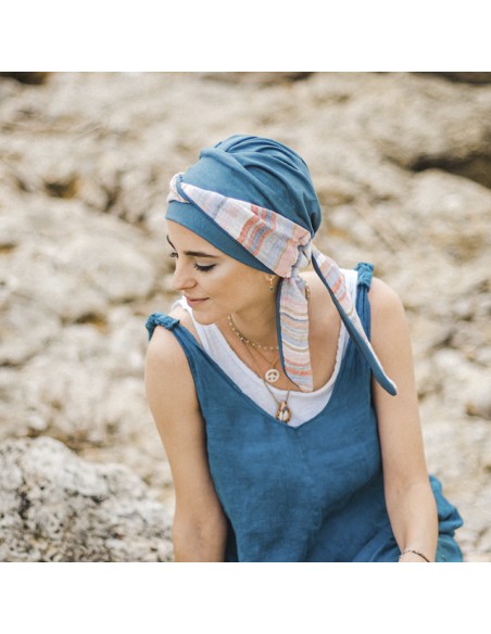 SMOOTH MEDITERRANEO ACERO - Turbante de Bambú - CAREBELL HEADWEAR