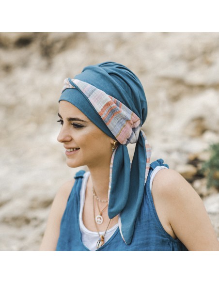 SMOOTH MEDITERRANEO ACERO - Turbante de Bambú - CAREBELL HEADWEAR